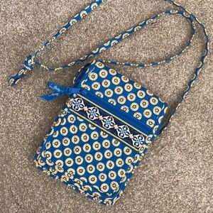 Vera Bradley Blue and Yellow Crossbody Bag